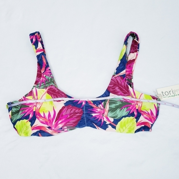 NWT Tori Praver Seafoam Tropical Floral Bralette Bikini Top - Picture 3 of 9